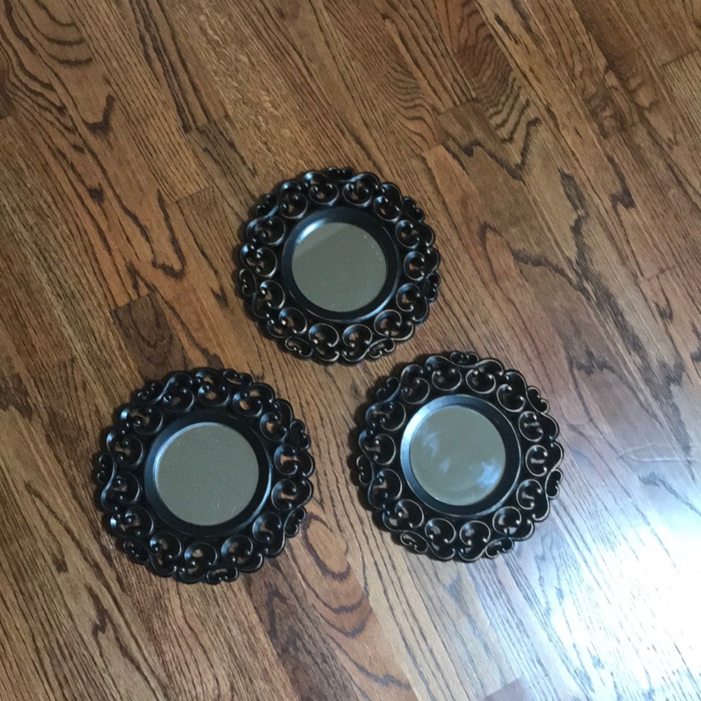 3 separate circle mirrors